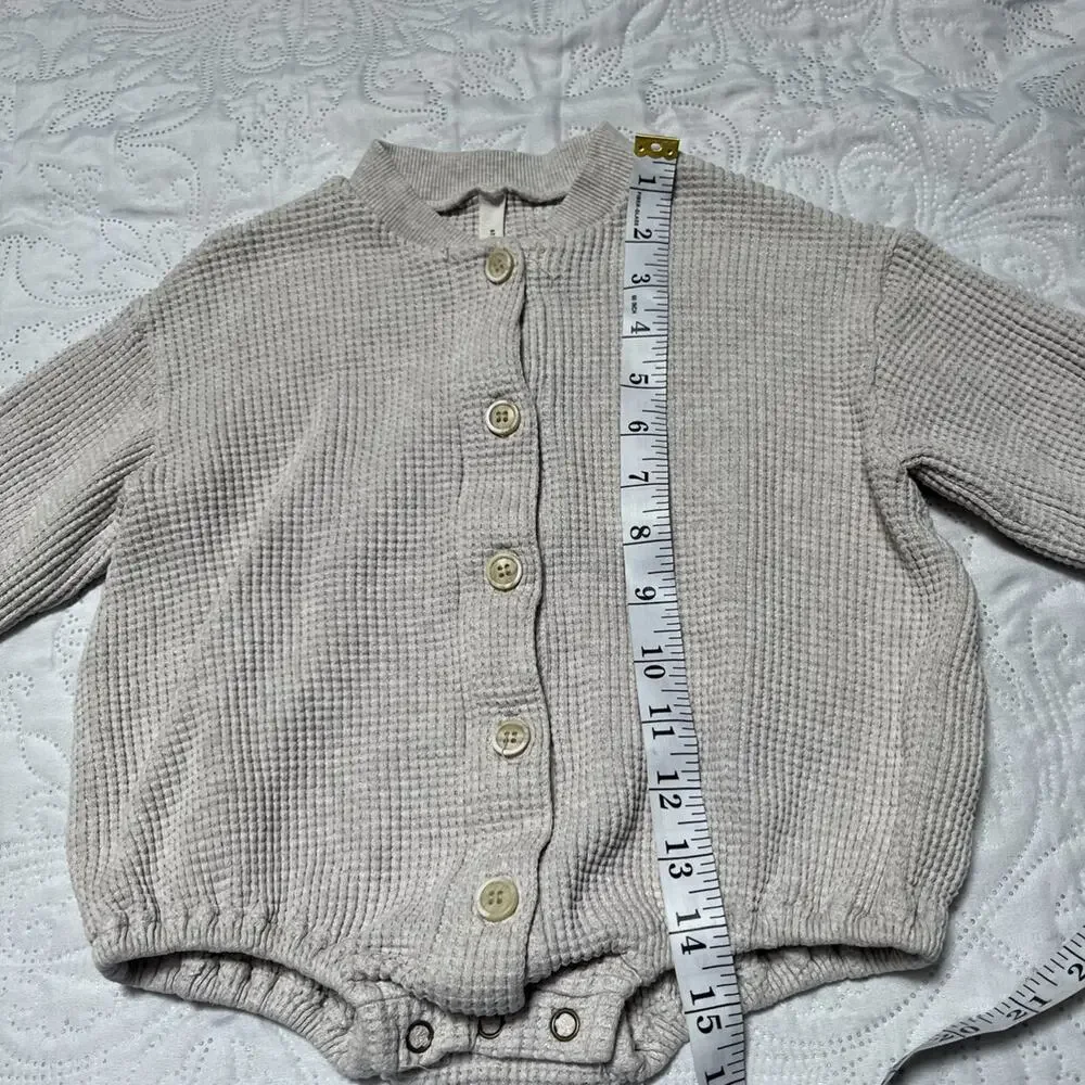 La Camel Waffle  Bubble Romper 6m